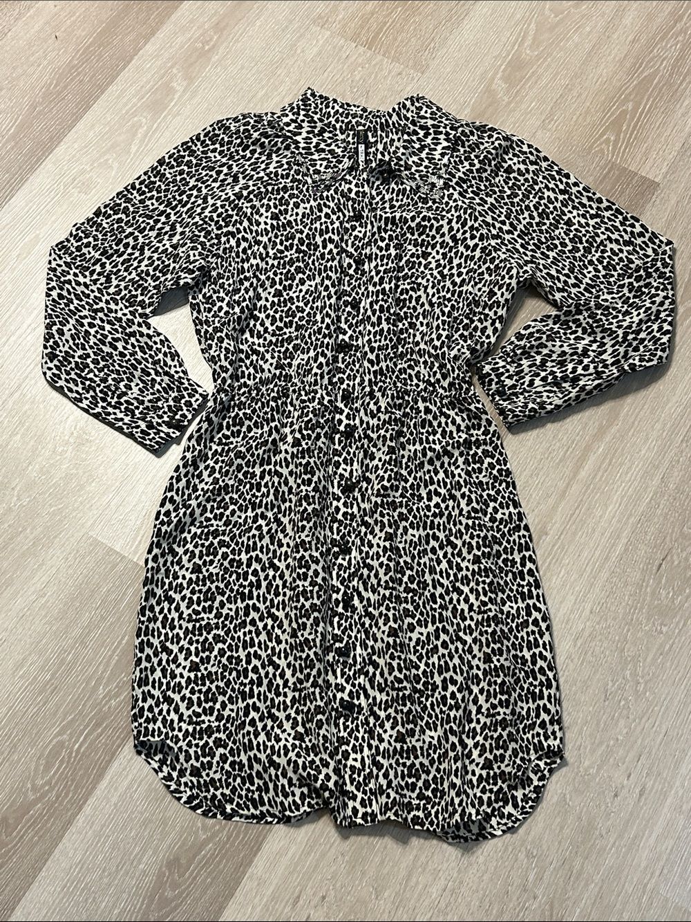 Anthropologie Plenty by Tracy Reese Leopard Print Button Front Midi Dress Sz S